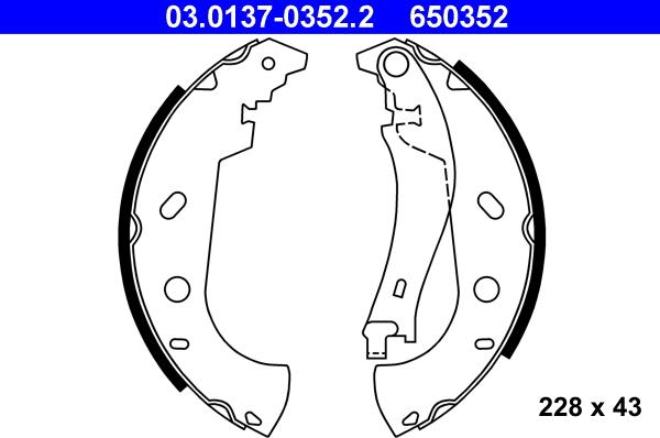 ATE 03.0137-0352.2 - Set saboti frana www.parts5.com