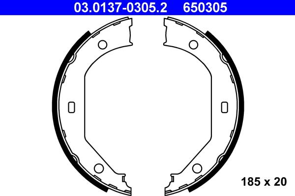 ATE 03.0137-0305.2 - Set saboti frana, frana de mana www.parts5.com