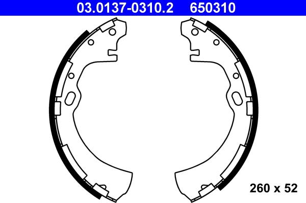 ATE 03.0137-0310.2 - Juego de zapatas de frenos www.parts5.com