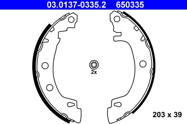 ATE 03.0137-0335.2 - Komplet kočionih papuča www.parts5.com