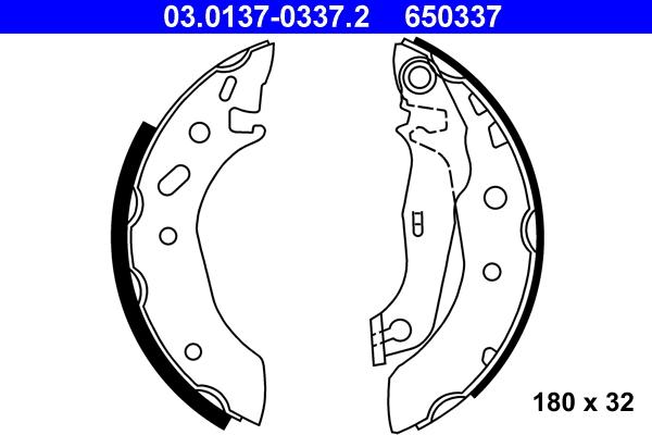 ATE 03.0137-0337.2 - Juego de zapatas de frenos www.parts5.com