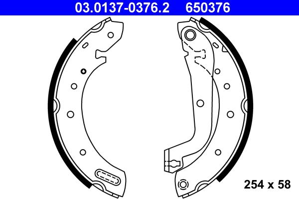 ATE 03.0137-0376.2 - Bremsbackensatz www.parts5.com