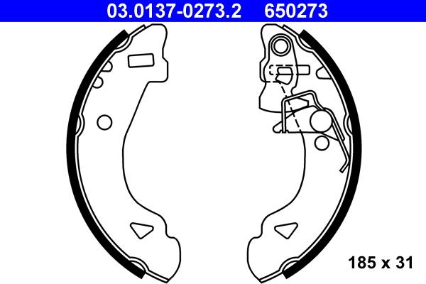 ATE 03.0137-0273.2 - Set saboti frana www.parts5.com