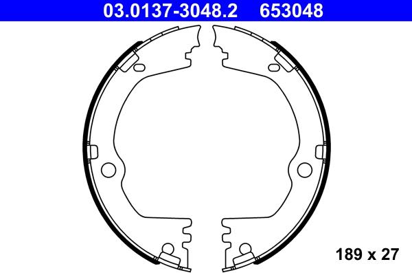 ATE 03.0137-3048.2 - Brake Shoe Set, parking brake www.parts5.com