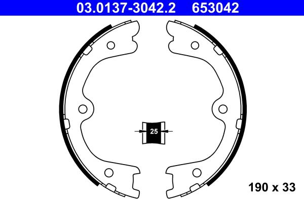 ATE 03.0137-3042.2 - Set saboti frana, frana de mana www.parts5.com