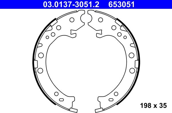 ATE 03.0137-3051.2 - Комплект тормозов, ручник, парковка www.parts5.com