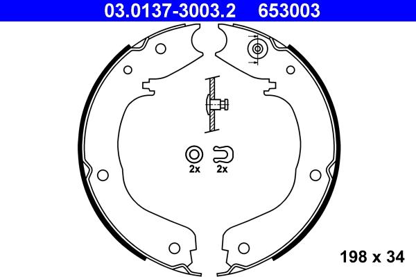 ATE 03.0137-3003.2 - Комплект тормозов, ручник, парковка www.parts5.com