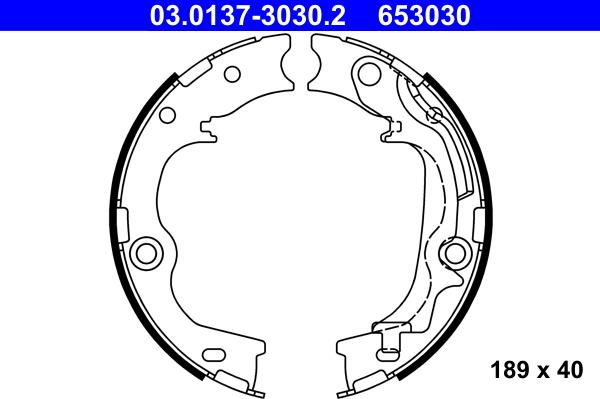 ATE 03.0137-3030.2 - Juego de zapatas de frenos, freno de estacionamiento www.parts5.com