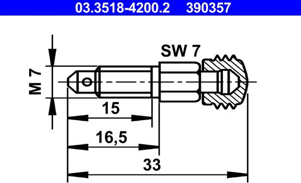 ATE 03.3518-4200.2 - Surub / supapa aerisire www.parts5.com