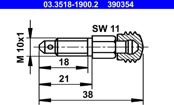 ATE 03.3518-1900.2 - Vijak za odzracevanje / odzracevalni ventil www.parts5.com