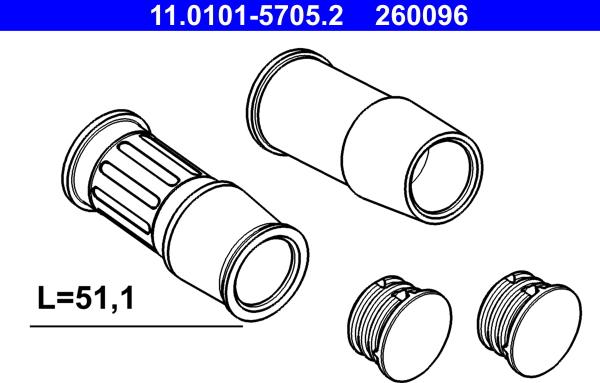 ATE 11.0101-5705.2 - Guide Sleeve Kit, brake caliper www.parts5.com