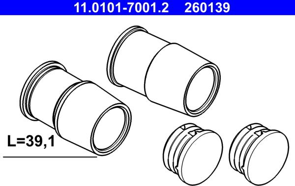 ATE 11.0101-7001.2 - Zestaw tulei prowadzących, zacisk hamulca www.parts5.com