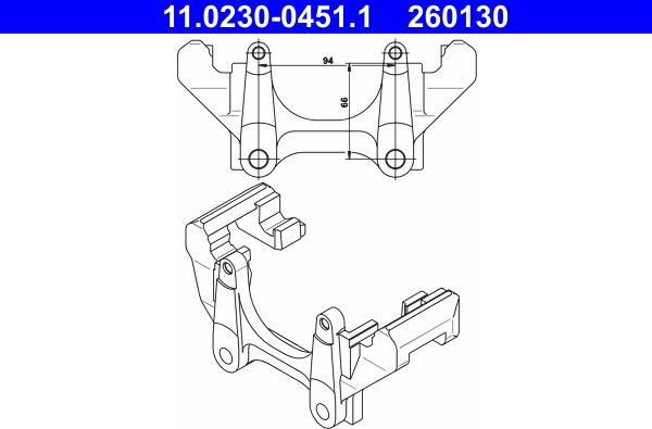 ATE 11.0230-0451.1 - Držač, kočione čeljusti www.parts5.com