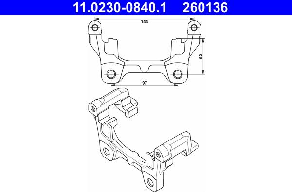 ATE 11.0230-0840.1 - Carrier, brake caliper www.parts5.com