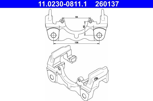 ATE 11.0230-0811.1 - Držač, kočno sedlo www.parts5.com