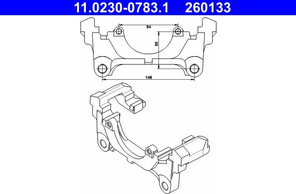 ATE 11.0230-0783.1 - Carrier, brake caliper www.parts5.com