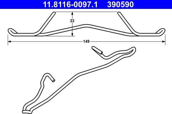 ATE 11.8116-0097.1 - Spring, brake caliper www.parts5.com