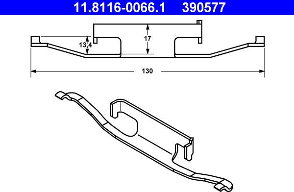 ATE 11.8116-0066.1 - Spring, brake caliper www.parts5.com