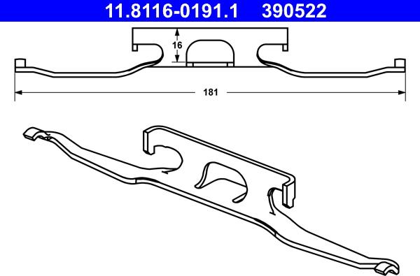 ATE 11.8116-0191.1 - Spring, brake caliper parts5.com