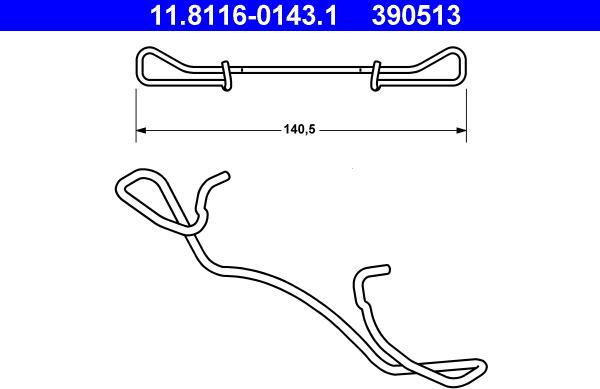 ATE 11.8116-0143.1 - Sprężyna, zacisk hamulca www.parts5.com