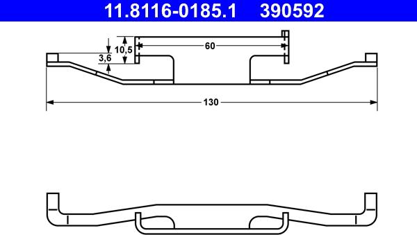 ATE 11.8116-0185.1 - Spring, brake caliper www.parts5.com