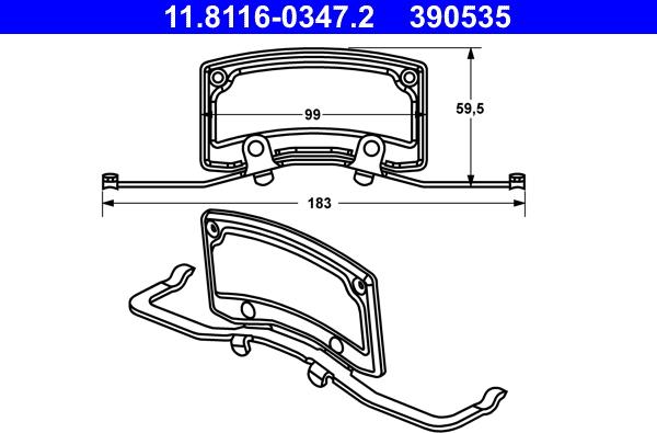 ATE 11.8116-0347.2 - Spring, brake caliper www.parts5.com