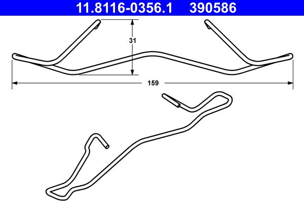 ATE 11.8116-0356.1 - Ελατήριο, δαγκάνα φρένου www.parts5.com