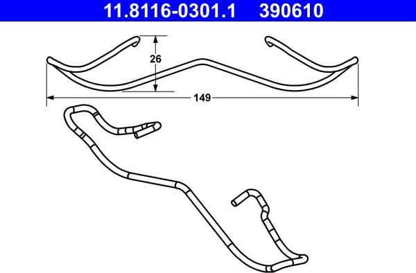 ATE 11.8116-0301.1 - Muelle, pinza de freno www.parts5.com