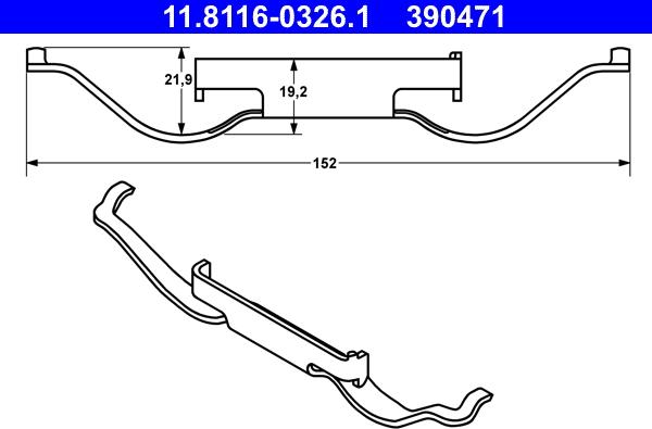 ATE 11.8116-0326.1 - Spring, brake caliper www.parts5.com