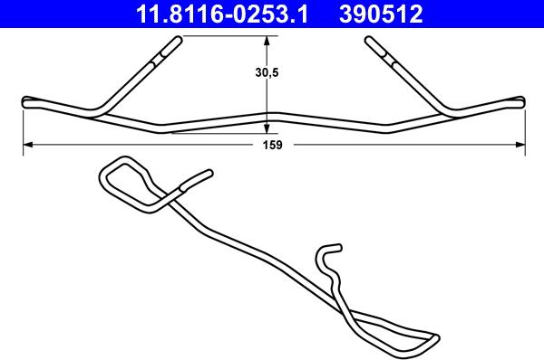 ATE 11.8116-0253.1 - Muelle, pinza de freno www.parts5.com