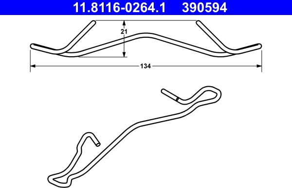 ATE 11.8116-0264.1 - Vzmet, sedlo zavore (kolutne ) www.parts5.com