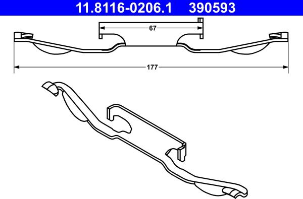 ATE 11.8116-0206.1 - Пружина, тормозной суппорт www.parts5.com