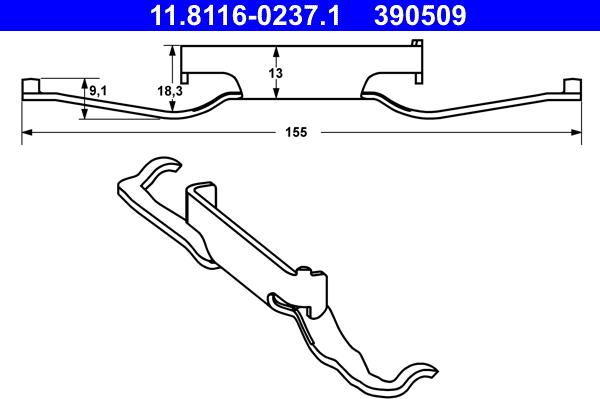 ATE 11.8116-0237.1 - Arc, etrier frana www.parts5.com