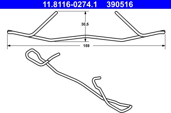 ATE 11.8116-0274.1 - Muelle, pinza de freno www.parts5.com