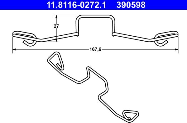 ATE 11.8116-0272.1 - Spring, brake caliper parts5.com