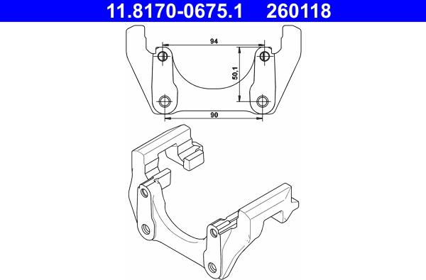 ATE 11.8170-0675.1 - Carrier, brake caliper www.parts5.com