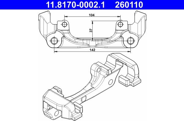 ATE 11.8170-0002.1 - Carrier, brake caliper parts5.com