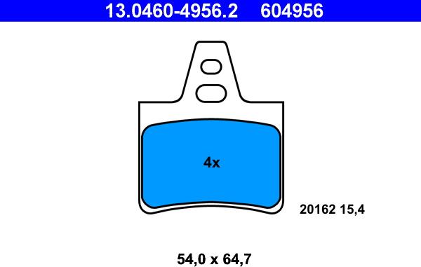 ATE 13.0460-4956.2 - Brake Pad Set, disc brake www.parts5.com