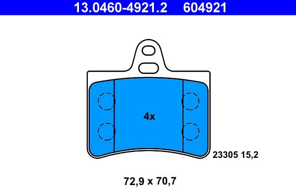 ATE 13.0460-4921.2 - Set placute frana,frana disc www.parts5.com