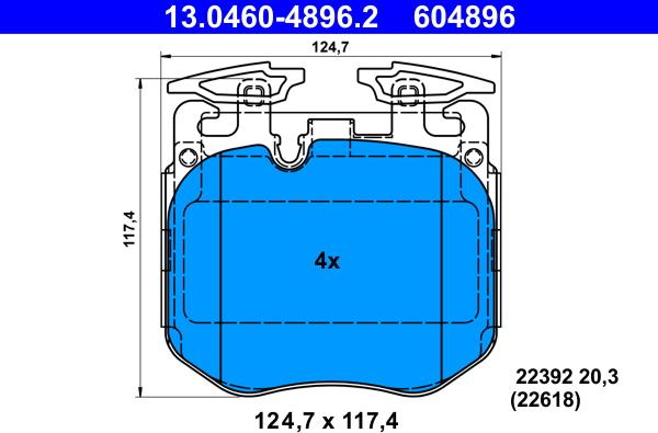 ATE 13.0460-4896.2 - Brake Pad Set, disc brake www.parts5.com