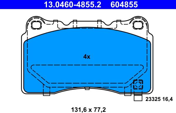 ATE 13.0460-4855.2 - Σετ τακάκια, δισκόφρενα www.parts5.com