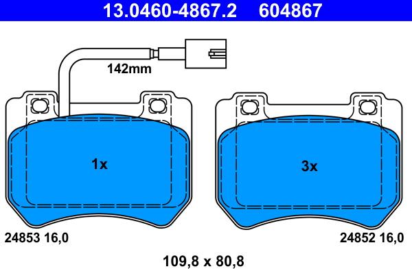 ATE 13.0460-4867.2 - Set placute frana,frana disc www.parts5.com