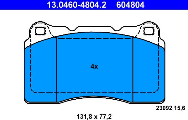 ATE 13.0460-4804.2 - Brake Pad Set, disc brake www.parts5.com