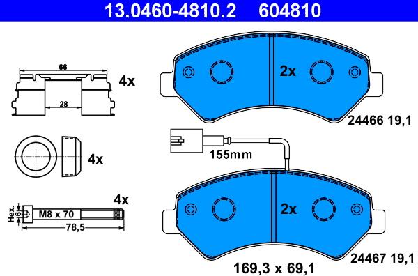 ATE 13.0460-4810.2 - Juego de pastillas de freno www.parts5.com