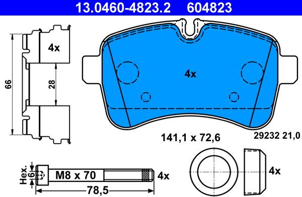 ATE 13.0460-4823.2 - Komplet kočnih obloga, disk kočnica www.parts5.com