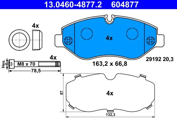 ATE 13.0460-4877.2 - Brake Pad Set, disc brake parts5.com