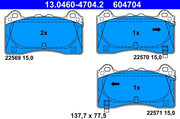 ATE 13.0460-4704.2 - Piduriklotsi komplekt,ketaspidur www.parts5.com