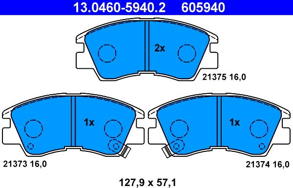 ATE 13.0460-5940.2 - Set placute frana,frana disc www.parts5.com