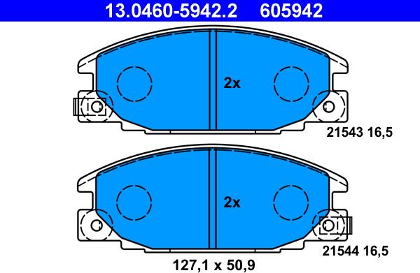 ATE 13.0460-5942.2 - Set placute frana,frana disc www.parts5.com