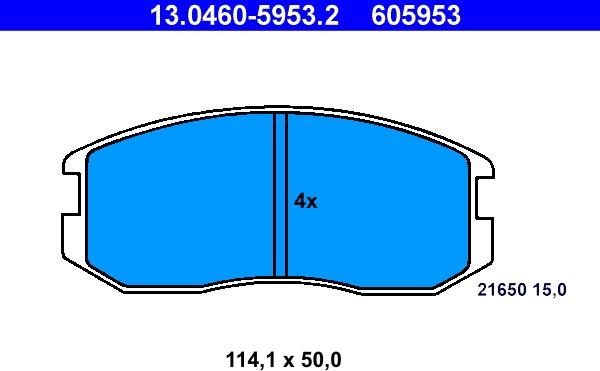 ATE 13.0460-5953.2 - Brake Pad Set, disc brake www.parts5.com